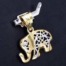 Feiner Anhänger Elefant 585 14K ECHT GOLD Bicolor Geschenk Idee NEU Hochglanz