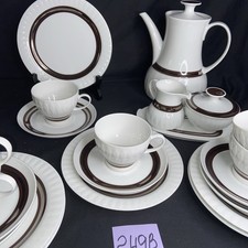 Thomas Porzellan Lanzette braun Platin Kaffeeservice 6 Personen Guten Zustand 