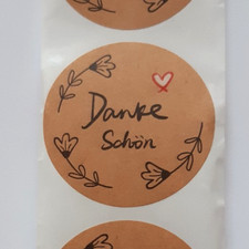 25 Aufkleber rund Dankeschön