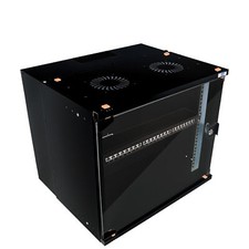 4HE 19" Wandgehäuse Netzwerkschrank Serverschrank Schrank 4U schwarz Tiefe 600mm