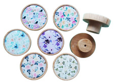 6er Set Design Druck Holz