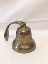 Maritime Schiffsglocke Messing Wandglocke Steuerrad & Anker Motiv 
