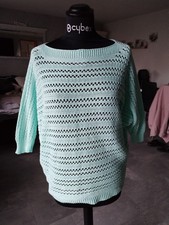 Lochmuster Pullover Türkis 38