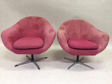 2 Cocktail Sessel 60er Jahre Mid Century Retro Original Polster Pink