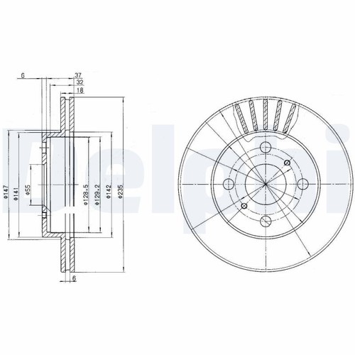 Delphi bg3519 bremsscheibe - delphi,