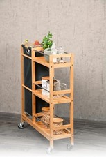 Kesper 24857 | Rollbares Nischenregal mit Flaschensammler, Material: Bambus