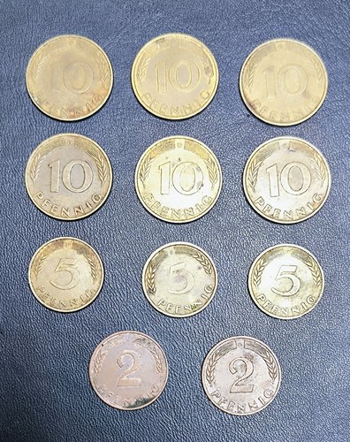 Münzen 2 pfennig - 10, ,