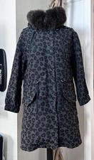 Toller Parka Mantel mit weichem Kaninchen PeIz Innenfutter Gr.40 Grau/Schwarz