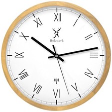 Holzwerk FREIBURG (FUNK) Holz Wanduhr, moderne 25 cm Designer Funkwanduhr