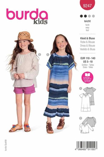 Burda schnittmuster 9247 - burda, kleid