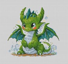 Süßer kleiner Drache gezählt Kreuzstich Set 16 Stück weiß Aida