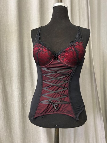 Corsage korsett schwarz rot - corsage,