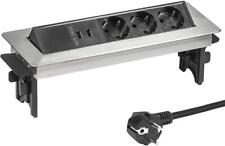Versenkbare Tischsteckdose Einbausteckdose 3-fach Steckdosenleiste USB 3500W