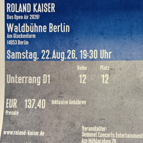 Roland kaiser open - air, ticket