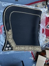 Wollfilz Satteldecke Schabracke Barock Stil Handarbeit  Hochwertig Gold Schwarz