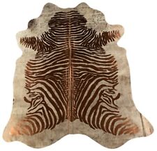 PREMIUM KUHFELL STIERFELL KUPFER MIT ZEBRA PRÄGUNG 240 x 200 cm