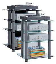 Hifi Möbel Rack Alu Glas Phono Mediaregal Bilus