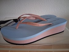 Original ARMANI Exchange Sandalen, Wedges,  Flip Flop, Blau/Pink, Gr.40,  NEU!