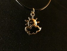 Wolke Anhänger 24 Karat Vergoldet Sonne Frühling Sommer Charm Gold Wetter