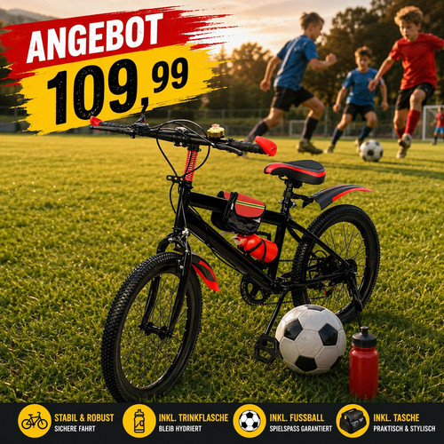 Zoll kinderfahrrad rot - 20, kinderfahrrad,