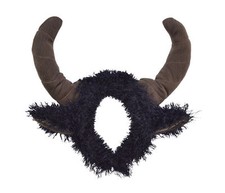 Brauner Stier Widder Hörner flauschig schwarz Ohren Stirnband Tier Kostüm Accessoire 