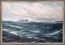 Dampfer auf hoher See um 1918