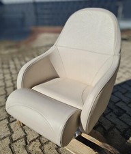 Bootsstuhl, Bootssitz in elfenbeinweiß inkl. Fuß