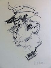 KARL HOLSTEIN (1912-2003) Aquarell/Kohlezeichnung: PORTRAIT - MANN MIT UNIFORM