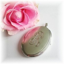 Anhänger mit Monogramm , Medaillon, Vintage, Alpacca