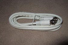 Sat-Kabel, F-Stecker auf F-Stecker, oder F auf Koax, weiß, 1,5m, unbenutzt