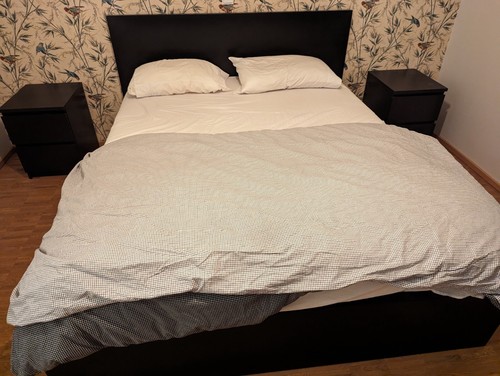 Bett mit matratze malm und - mit,