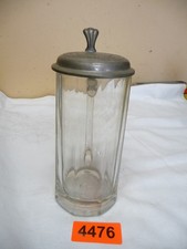 4476.        Alter Bierkrug   Glas Bierkrug Deko Glaskrug mit Zinndeckel 0,5 L