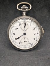 Taschenuhr Chronograph Silber mit Seitenhebel (1900-1920) Leonidas ?