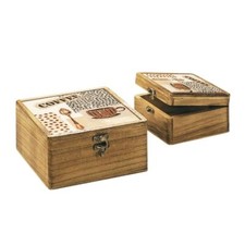 2er Set Creative Deco Holzkiste mit Deckel Holzbox Erinnerungsbox Aufbewahrung 