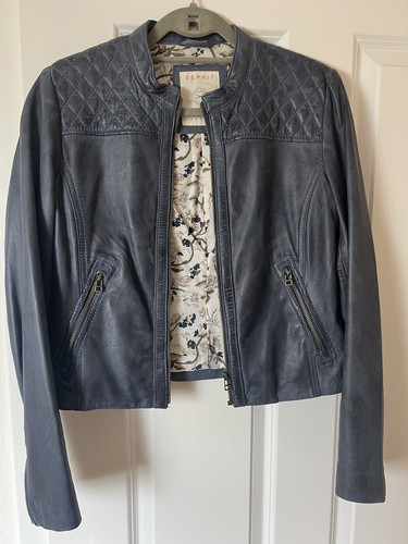 Lederjacke esprit damen blau - esprit,