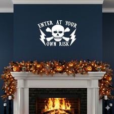 Gefahr Vinyl Aufkleber Sticker für Auto/Fenster/Wand Betreten auf eigene Gefahr Halloween