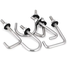 M5/M6 Gewindehaken Hakenschraube L-Haken mit Mutter&Scheibe Edelstahl Rohrhaken