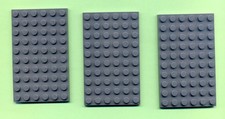 Lego-- 3033 -- Grundplatte -- Bauplatte --- Grau/DkStone -- 6 x 10 -- 3 Stück --
