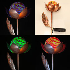 LED Solar Blume aus Bronze Metall in Vintage Optik - Solarleuchten Garten Deko