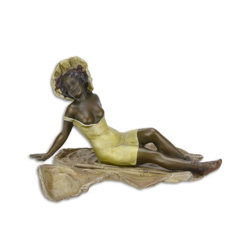 Bronzefigur halbnackte frau - bronzefigur,