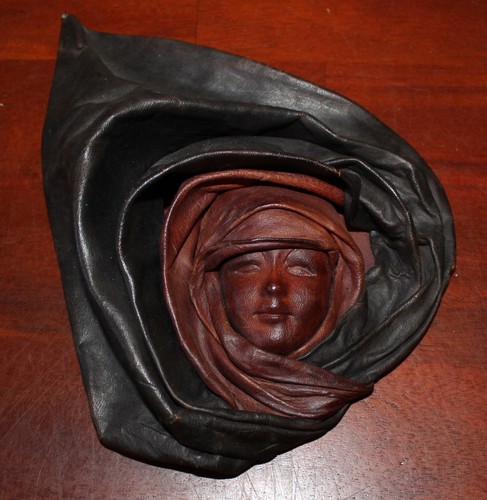 Wandbild gesicht aus leder - wandbild,