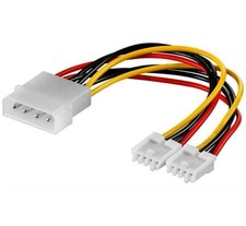 Y-Kabel 2x 3,5" 4pol Adapter Strom-Kabel PC Netzteil intern Floppy FDD Verteiler