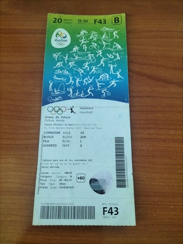 Used ticket 2016 - 2016, rio
