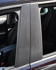 6x Tür leisten Zierleisten B Säule Verkleidung Struktur Folie Carbon schwarz F5