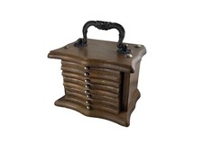 Kork Untersetzer im Holz Haus m. Metallgriff Vintage Coasters Massiv Vollständig