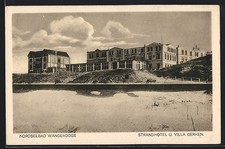 Ansichtskarte Wangerooge, Strandhotel und Villa Gerken 1924 
