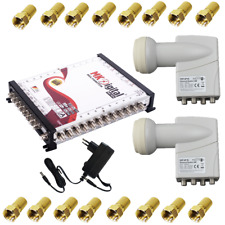 MK Digital 9/24 Multischalter, Multiswitch SAT Verteiler 9 auf 24 + Quattro LNB