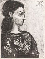 Pablo Picasso – Femme au corsage à fleurs | Offset nach Lithographie 1958 Blatt