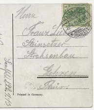 94/466 AK NATUR sign.  SAALFELD 22.09.1913 nach GEHREN THÜRINGEN STEINSETZER