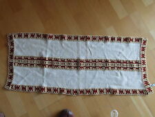 Tischläufer aus den 70 Jahren, breite beige rote Borte, gut erhalten